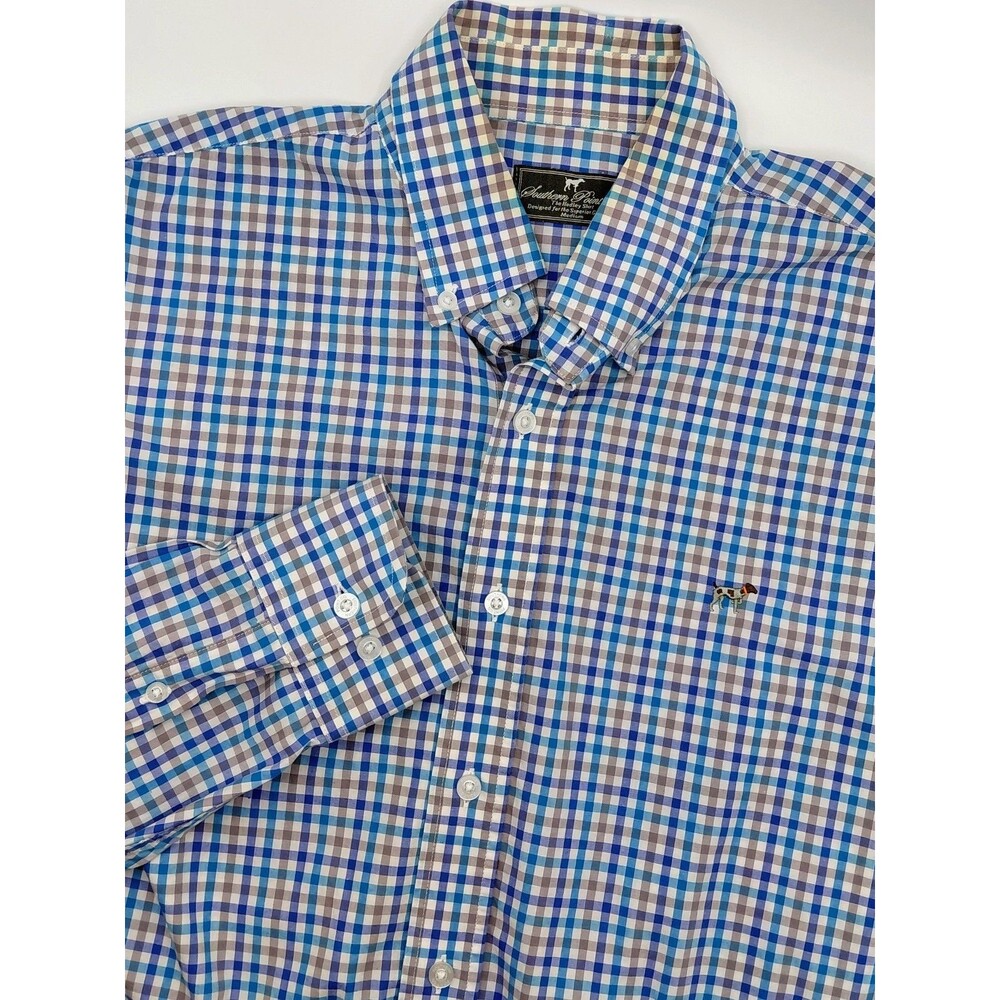 Southern Point Co. The Hadley Shirt Men's Medium Gingham Button Down Multi-Color